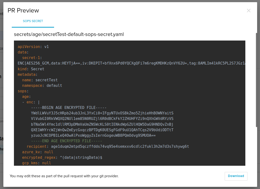 Create Secret SOPS PR